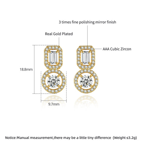 Luxury Mini Earrings - AAA Sparkling Cubic Zirconia - Free Box Packaging