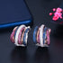 Multi Colour Gold Plated Twisted Hoops Party Earrings - Statement Jewellery - Cubic Zircon - Box Packaging