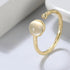 Celeste - S925 Sterling Silver Ring - Adjustable Size - Genuine Moonstone - 14K Gold Plating - Free Box Packaging
