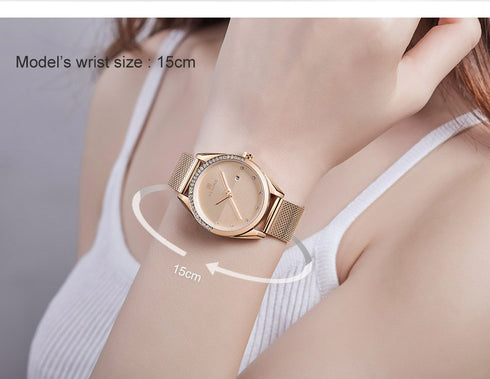 Naviforce Elegance - Women's Watch - Rose Gold Plated - Adjustable Mesh Steel Strap - 1 Year Warranty - Free Box Packaging