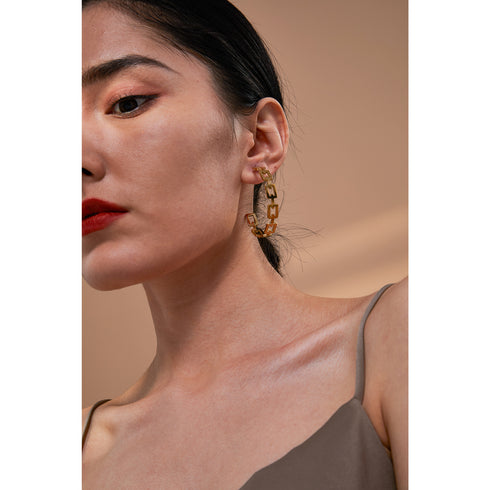 Si Earrings - 18K Genuine Gold Plated over Pure Stainless Steel! - Chic Design! - Free Box Packaging! - Hoop Earrings for Party