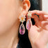 Flower Water Drop Earrings - Statement Jewellery - Cubic Zircon - Box Packaging