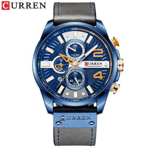 Curren Eternity (Charcoal Blue Hybrid) - Men's Watch - 1 Year Warranty - Chronograph - 3 ATM Water Resistant