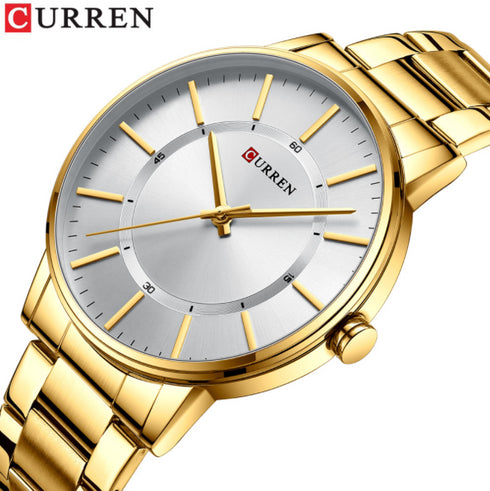 Curren Simplicity (Classic Gold) - Men's Watch - 1 Year Warranty - Free Box Packaging - 3 ATM Water Resistant