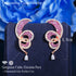 Geometric Pink Twirl Earrings - Statement Jewellery - Cubic Zircon - Box Packaging