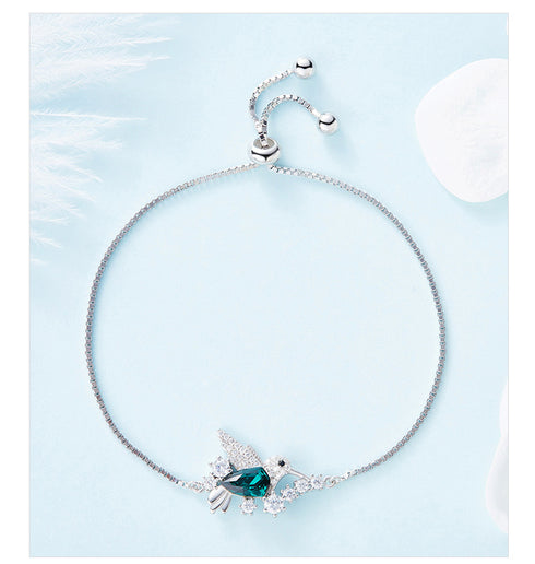 Where Bird's Dare Bracelet - Pure S925 Sterling Silver (Chandi) - Embellished with Genuine European European Crystal's - Free Box Packaging