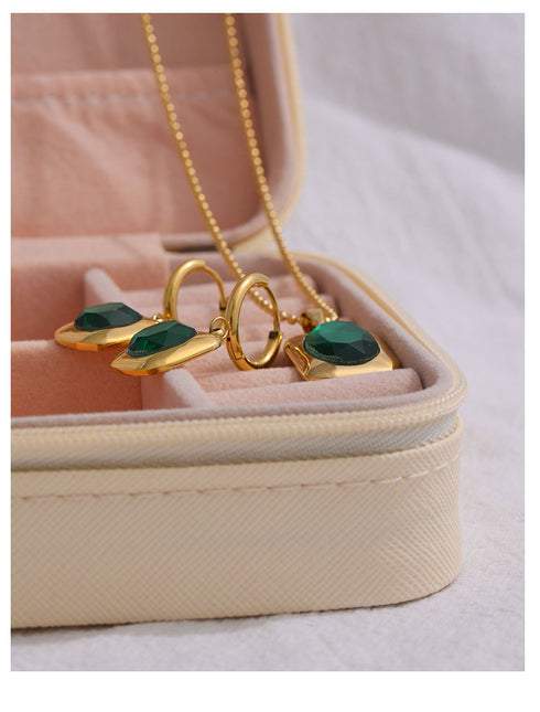 Theodora Set - Necklace with Earrings - 18K Genuine Gold Plated over Pure Stainless Steel! - Chic Design! - Free Box Packaging!