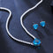 Romantic Blue Party Set - Earrings & Necklace - Statement Jewellery - Cubic Zircon - Box Packaging