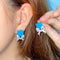 Bow Blue Party Earrings - Statement Jewellery - Cubic Zircon - Box Packaging