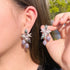 Purple Floral Earrings - Statement Jewellery - Cubic Zircon - Box Packaging