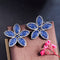 Blue Flower Party Earrings - Statement Jewellery - Cubic Zircon - Box Packaging