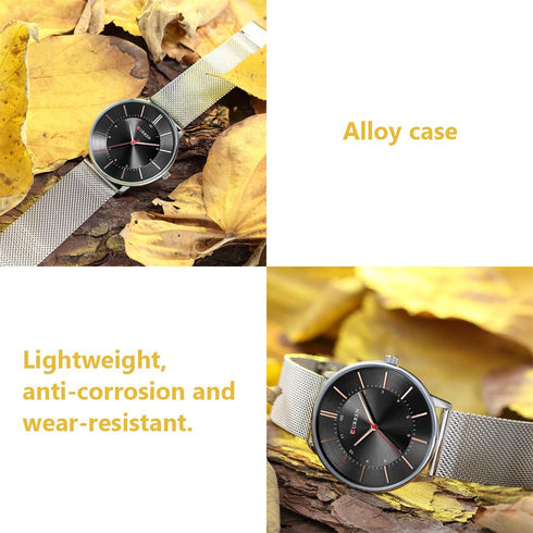 Curren Black & Silver Attack! - Date Function! - 3D Hollow Dial Design! - Adjustable Stainless Steel Strap! - 1 Year Warranty!