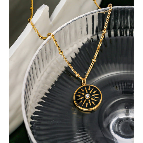 Moonstar - Necklace - 18K Genuine Gold Plated over Pure Stainless Steel - Non Tarnish - Chic Design! - Free Box Packaging!