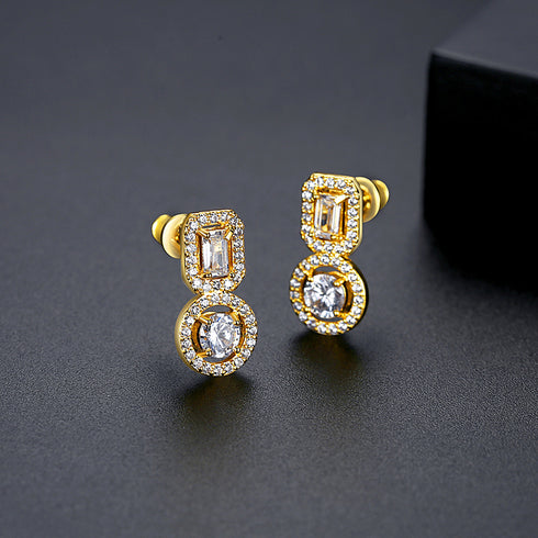 Luxury Mini Earrings - AAA Sparkling Cubic Zirconia - Free Box Packaging