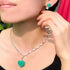 Mermaid Green Love Party Set - Earrings & Necklace - Statement Jewellery - Cubic Zircon - Box Packaging