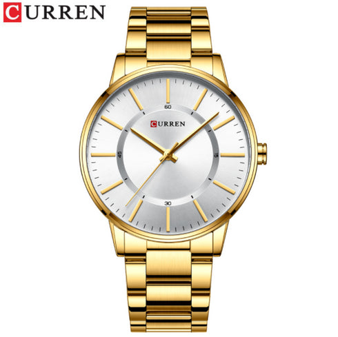 Curren Simplicity (Classic Gold) - Men's Watch - 1 Year Warranty - Free Box Packaging - 3 ATM Water Resistant