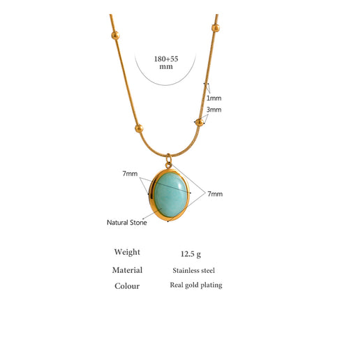 Timeless Necklace (Mystical Blue) - 18K Genuine Gold Plated over Pure Stainless Steel! - Chic Design! - Free Box Packaging!
