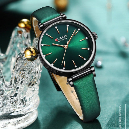 Curren - Women's Watch - Emerald Green - Genuine Leather Strap! - 1 Year Warranty!