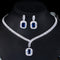 Majestic Party Set Deep Blue & White - Earrings & Necklace - Statement Jewellery - Cubic Zircon - Box Packaging