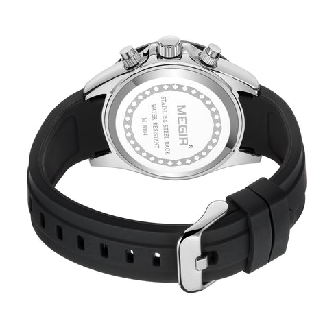 Megir - Men's Watch - 1 Year Warranty - Silicon Strap - Chronograph - 3 ATM Water Resistant