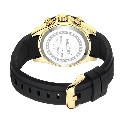 Megir - Men's Watch - 1 Year Warranty - Silicon Strap - Chronograph - 3 ATM Water Resistant