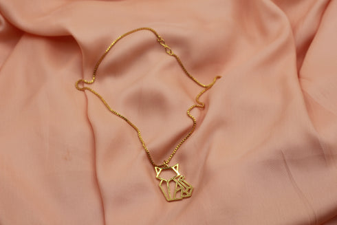 Origami Cat Necklace - 24K Gold Plated! - Free Box Packaging! - 10% of the Profits allocated to the feeding of stray Cat's!