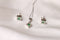 Modern Elegance - Emerald Green - 925 Sterling Silver Jewellery Set - Necklace + Earrings - Free Box Packaging