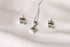 Modern Elegance - Emerald Green - 925 Sterling Silver Jewellery Set - Necklace + Earrings - Free Box Packaging