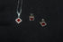 Modern Elegance - Ruby Red - 925 Sterling Silver Jewellery Set - Necklace + Earrings - Free Box Packaging