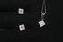 Modern Elegance - Diamond White - 925 Sterling Silver Jewellery Set - Necklace + Earrings - Free Box Packaging