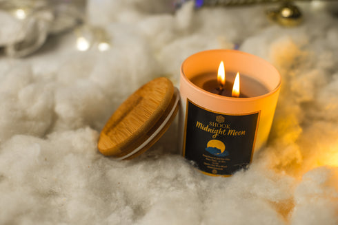 Midnight Moon - Floral Musk Scented Candle - Double Wick - Free SHOOK Carry Bag Included