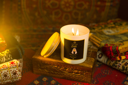 DXB - Amber & Oud Scented Candle - Double Wick - Shook Carry Bag Included