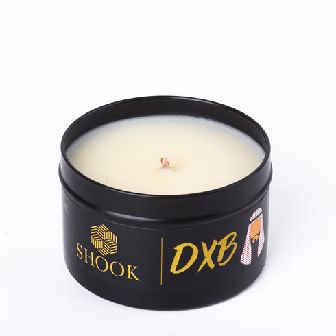 DXB - Amber & Oud Scented Candle - Free SHOOK Carry Bag Included!