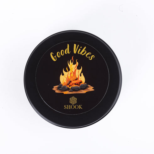 Good Vibes - Woodfire & Bakhoor Scented Candle - Free SHOOK Carry Bag Included!