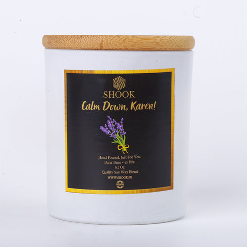 Calm Down, Karen! - Lavender Scented Soy Candle - Double Wick - Free Shook Carry Bag