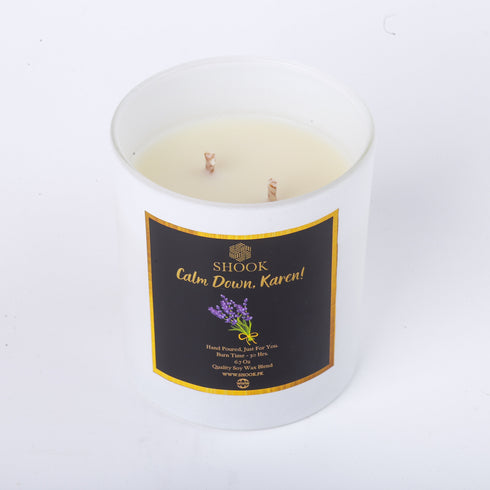 Calm Down, Karen! - Lavender Scented Soy Candle - Double Wick - Free Shook Carry Bag