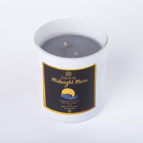 Midnight Moon - Floral Musk Scented Candle - Double Wick - Free SHOOK Carry Bag Included