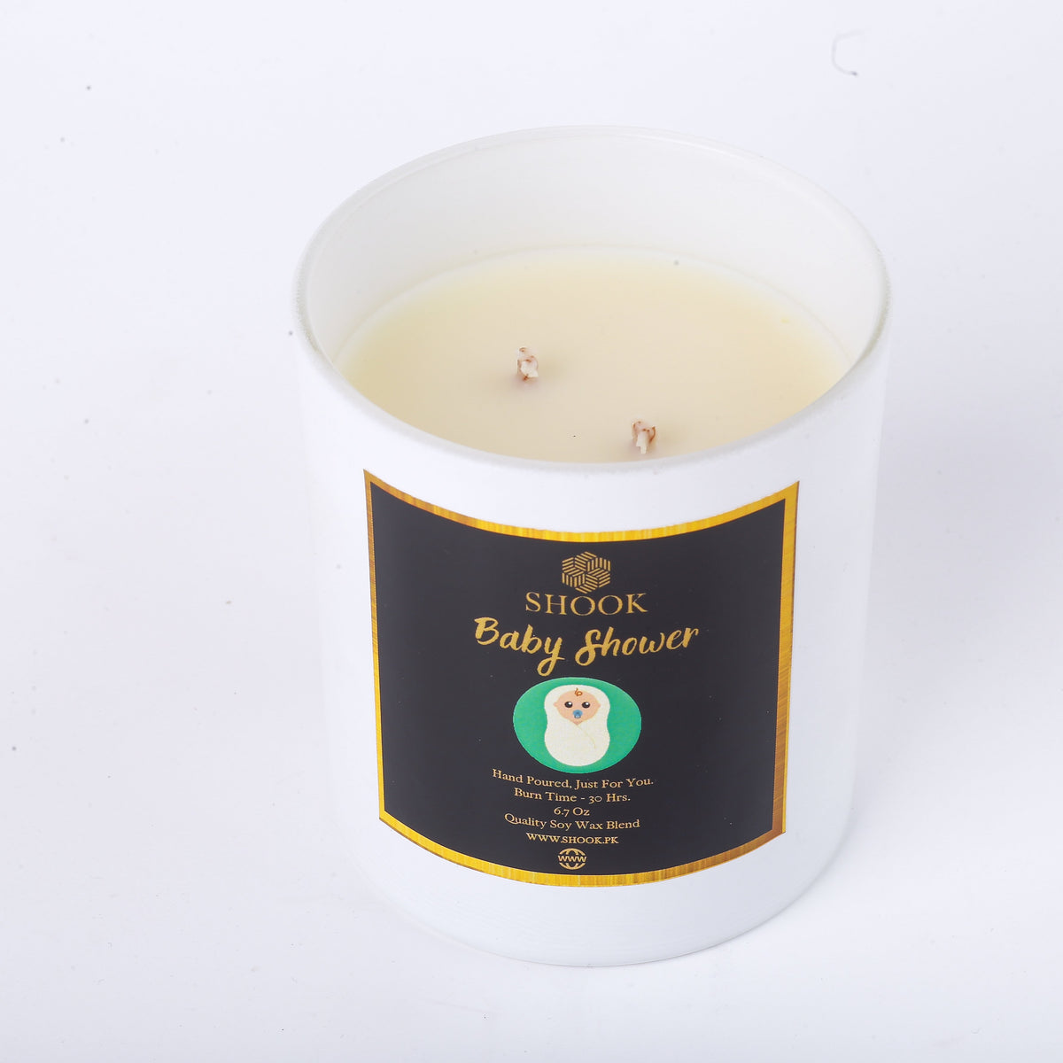 Baby Shower Baby Powder Scented Candle Double Wick Free Shook Ca