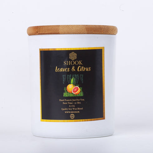 Leaves & Citrus - Honeysuckle Scented Candle - Double Wick - Free Shook Carry Bag