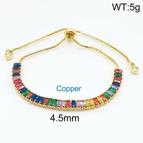 Midnight Colors! - 14K Gold Plated Adjustable Bracelet! - AAA+ Cubic Zirconia! - Free Box Packaging!