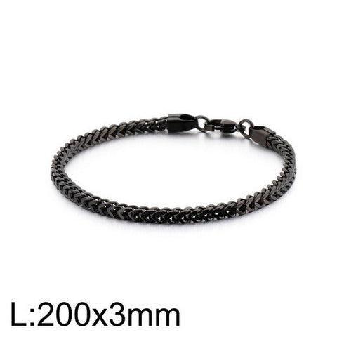 Jet Black! - Ultra Thin! - Black Gold Plated! - Modern Design Bracelet! - Long Lasting Polish!