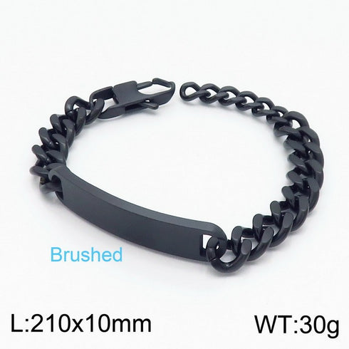 Miami Bracelet - Unisex - Brushed Black - Pure 316L Surgical Grade Stainless Steel - Free Box Packaging