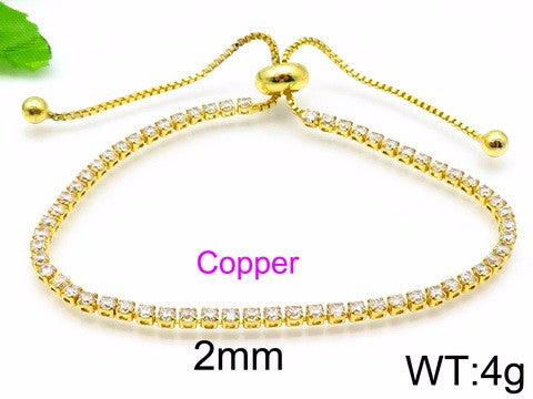 Stellar! - 14K Gold Plated Adjustable Bracelet! - Studded with AAA+ Cubic Zirconia Stones! - Free Box Packaging!