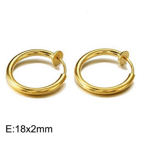 Non-Piercing Magnetic Hoop! - Ear/Nose/Lip - 14K Gold Plating 316L Surgical Grade Stainless Steel! - No Piercing Needed! - Pack of 2! - Free Box Packaging!