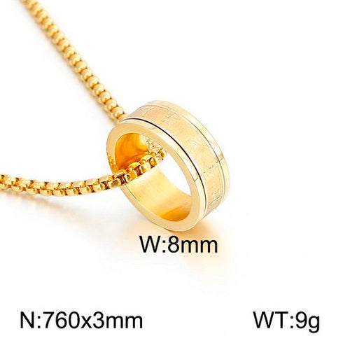 Ring of Myths Necklace! - Sparkling 14K Gold Plated! - 760MM Long! - Free Gift Packaging!