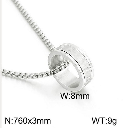 Ring of Myths Necklace! - Sparkling Silver Polished & Ultra Shine! - 760MM Long! - Free Gift Packaging!