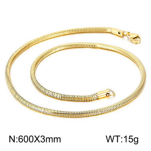 Hypnos Fat Snake Chain Necklace! - 14K Gold Plated! - Sparkling Long Lasting Polish! - 600MM Length! - Hot Seller!