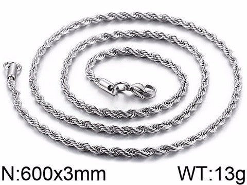 Rope Design Silver Plated Neckchain! - Strong Polish & Long Lasting Shine! – Hot Seller!