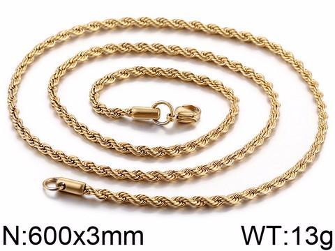 Rope Design 14K Genuine Gold Plated Neckchain! -Strong Polish & Long Lasting Shine! – Hot Seller!