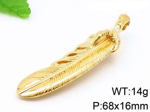 Tribal Necklace - Ancient Feather Design - 14K Gold Plating Over 316L Sparkling Stainless Steel - Free Box Packaging!